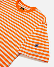 Needles Crew Neck Stripe T-Shirt (Orange)