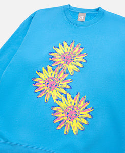 Daisy Crew Neck Sweat (Blue)