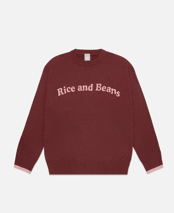 Rice And Beans Knitted Jumper (Burgundy)