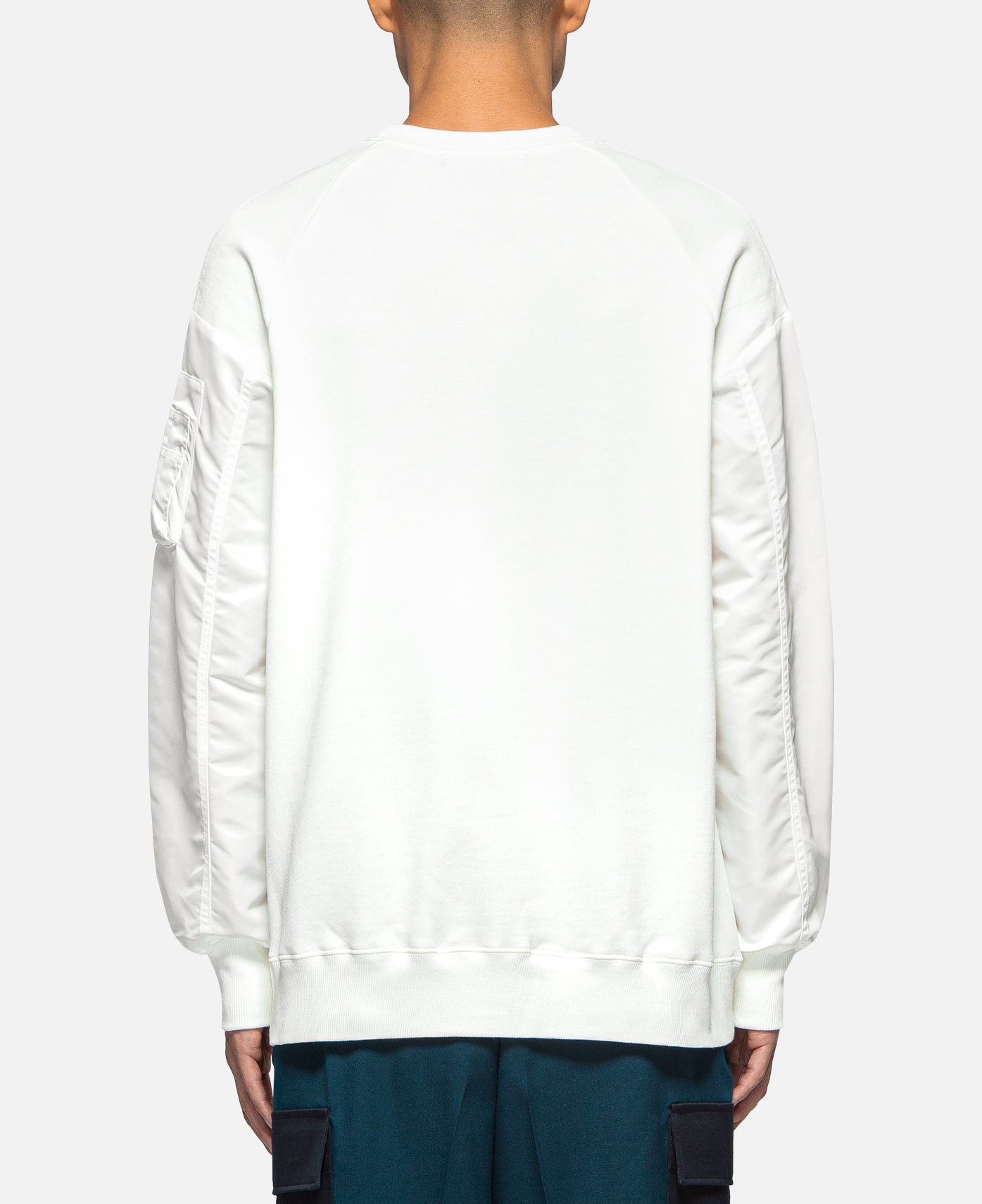 MA-1 Sleeve Crewneck Sweatshirt (White)