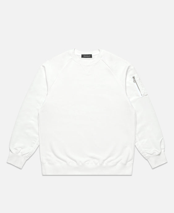 MA-1 Sleeve Crewneck Sweatshirt (White)