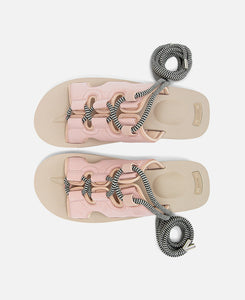 Cut-Out Ankle Strap Sandals (Pink)